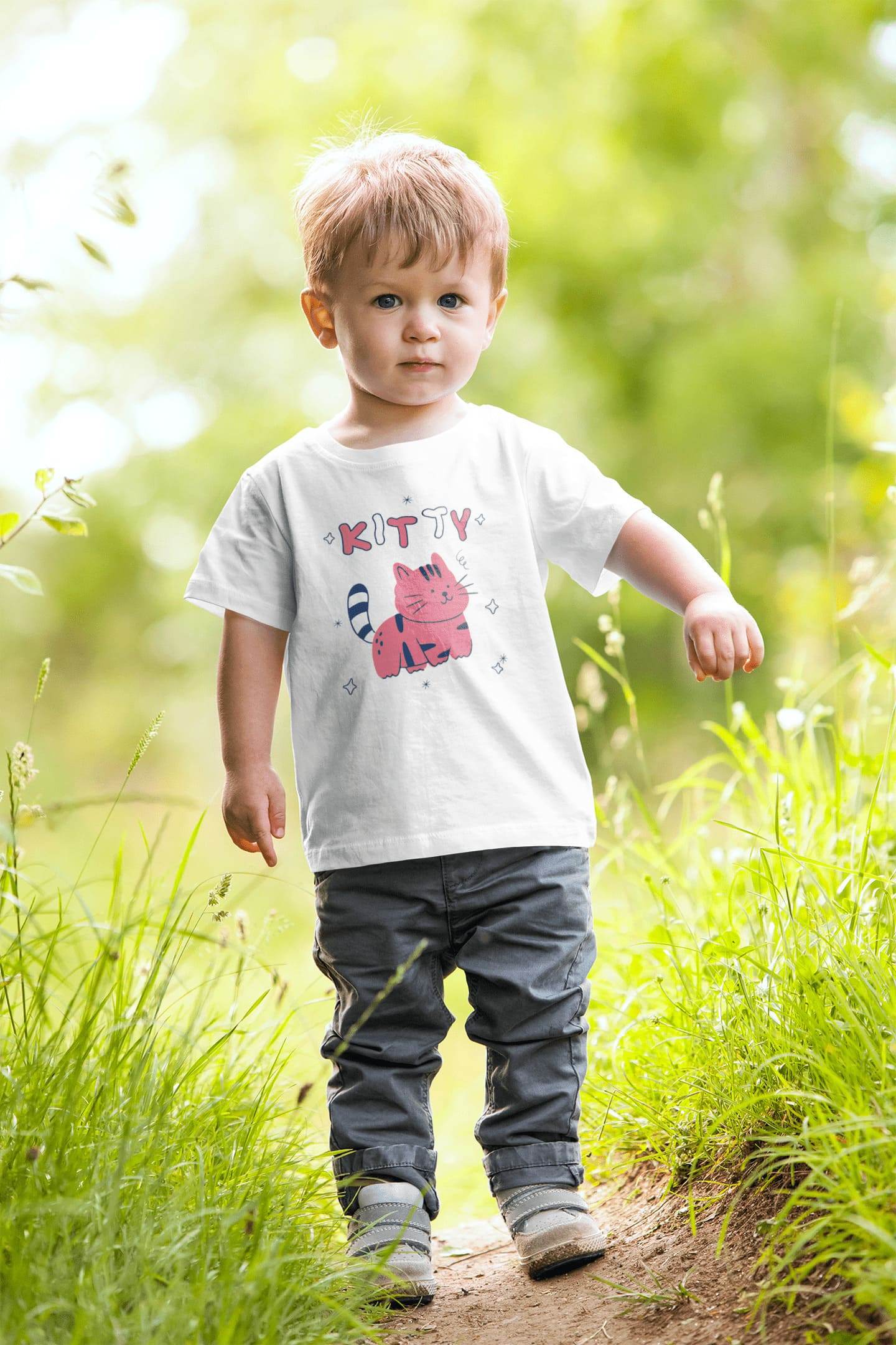 Kitty Kids T-Shirt – Cute Cartoon Cat #k18 - Psyque