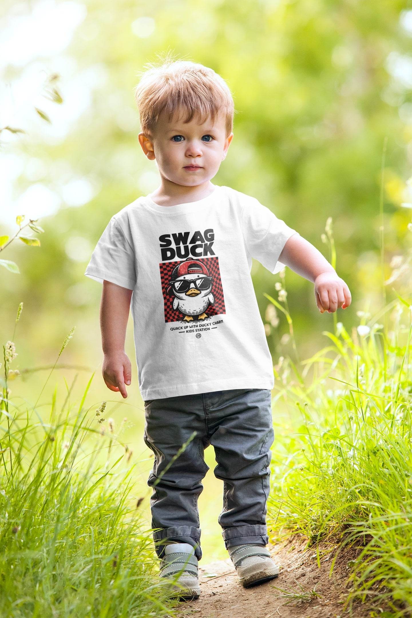 Swag Duck Kids T-Shirt – Cool Duck Graphic Tee #k6 - Psyque