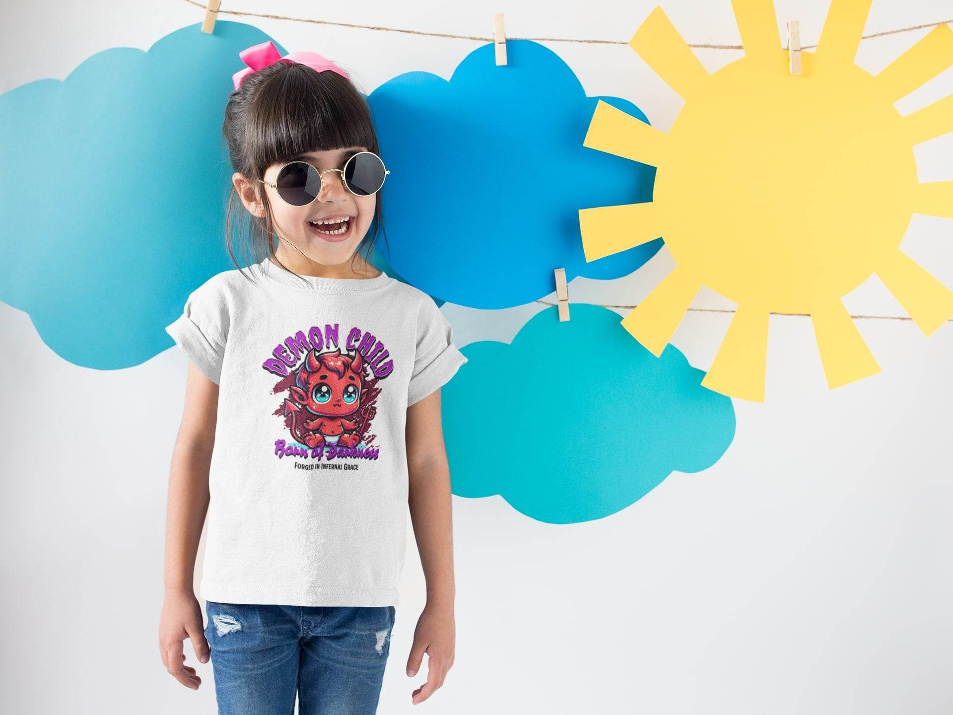 Demon Child Kids T-Shirt – Born of Darkness Cartoon Design #k17 - Psyque