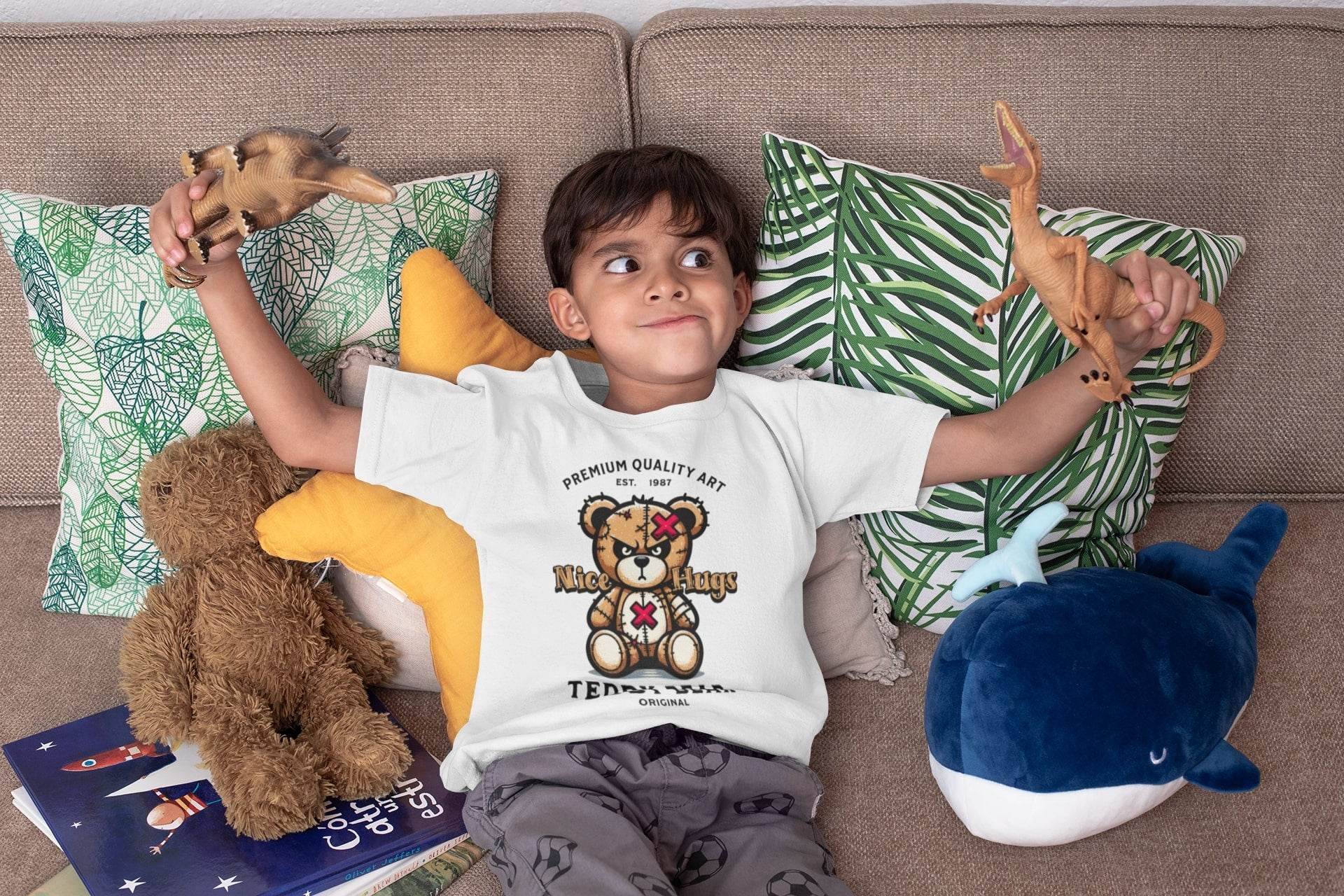 Nice Hugs Angry Teddy Kids T-Shirt #k2 - Psyque