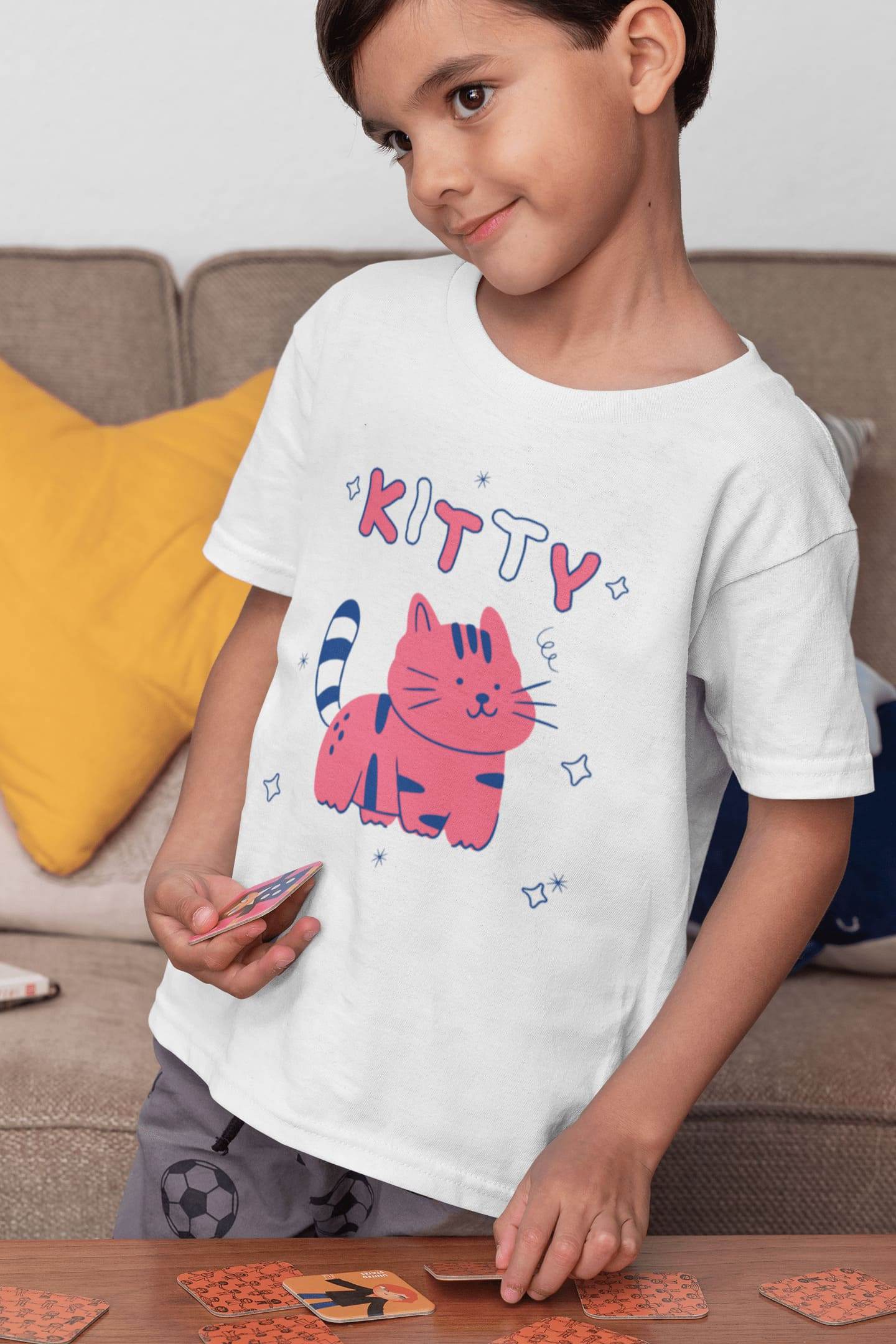 Kitty Kids T-Shirt – Cute Cartoon Cat #k18 - Psyque