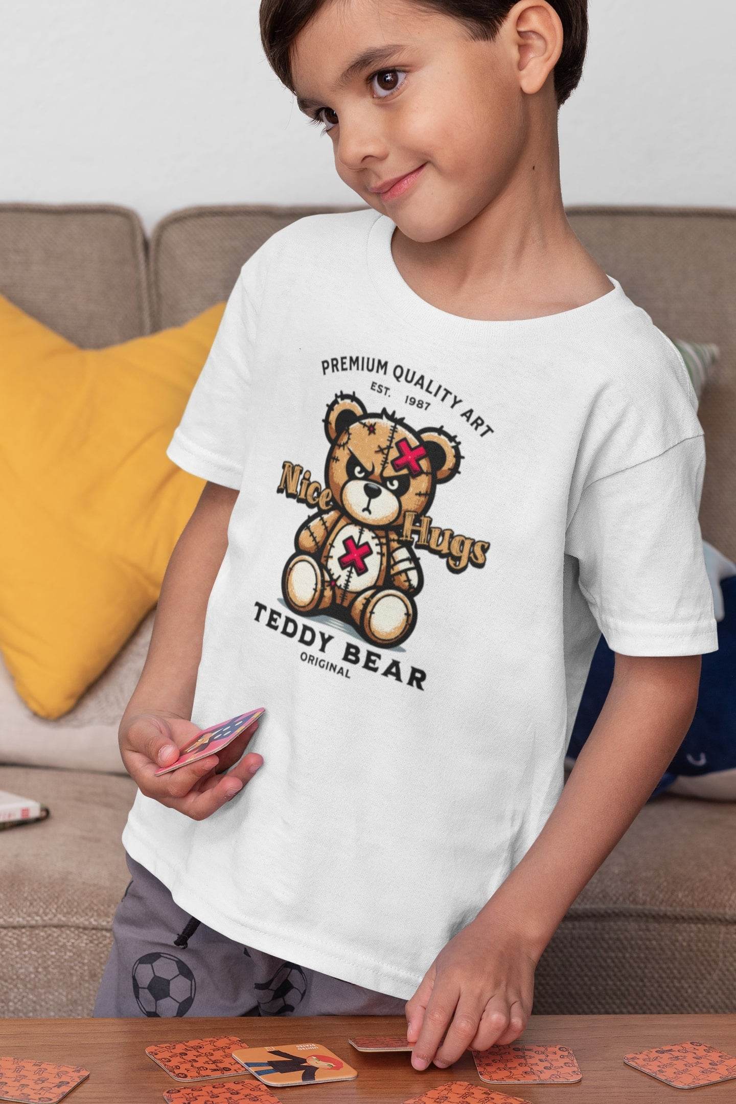 Nice Hugs Angry Teddy Kids T-Shirt #k2 - Psyque