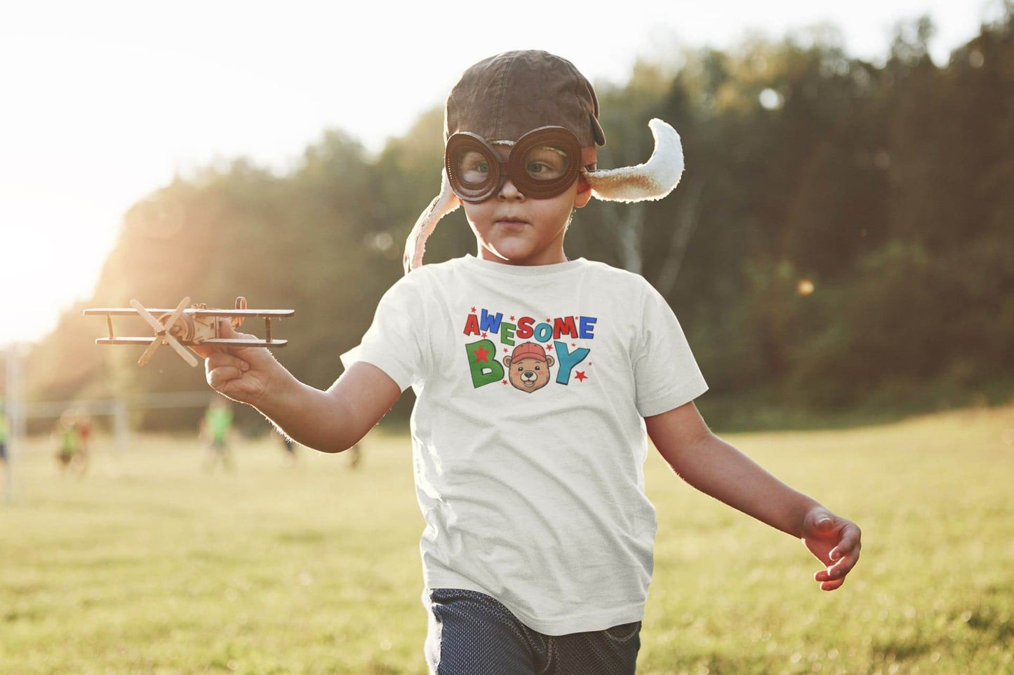 Awesome Boy Kids T-Shirt – Cartoon Bear Design #k3 - Psyque