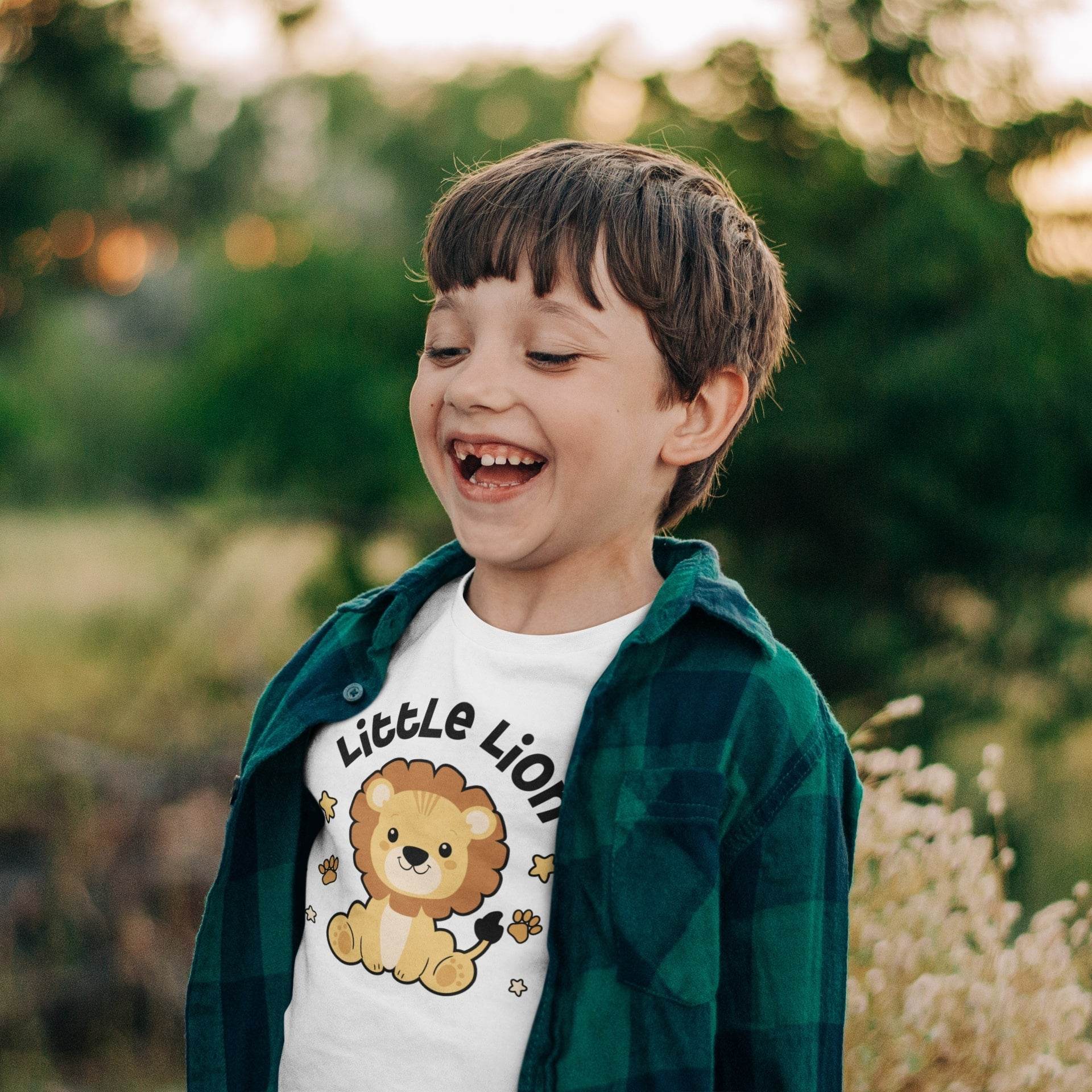 Little Lion Kids T-Shirt – Cute Jungle Animal Graphic #k13 - Psyque