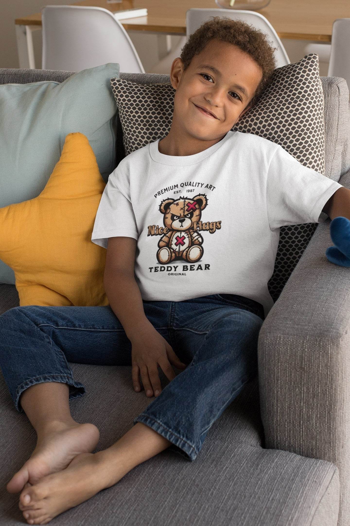 Nice Hugs Angry Teddy Kids T-Shirt #k2 - Psyque