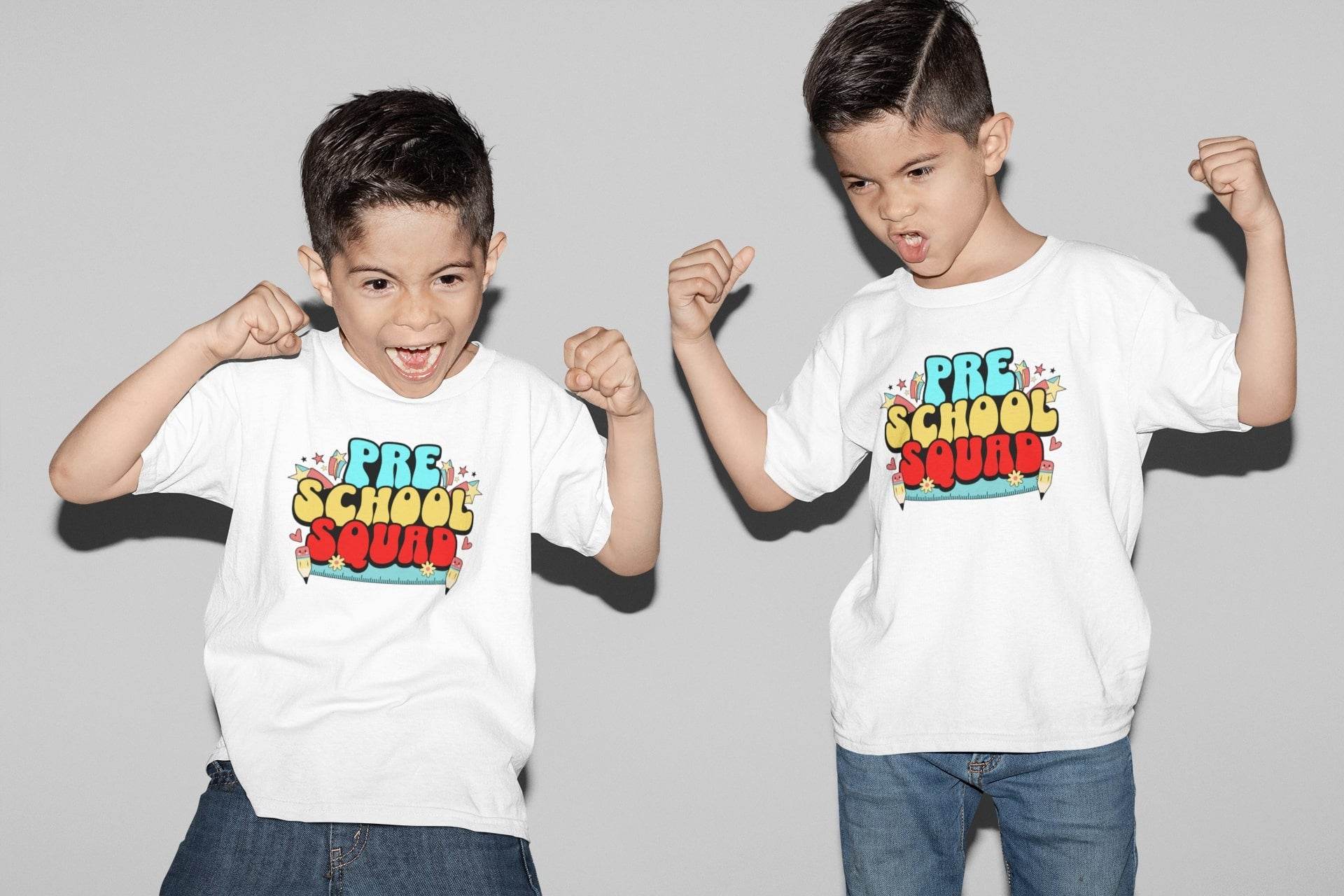 Preschool Squad Kids T-Shirt – Cute School Graphic Tee #k7 - Psyque