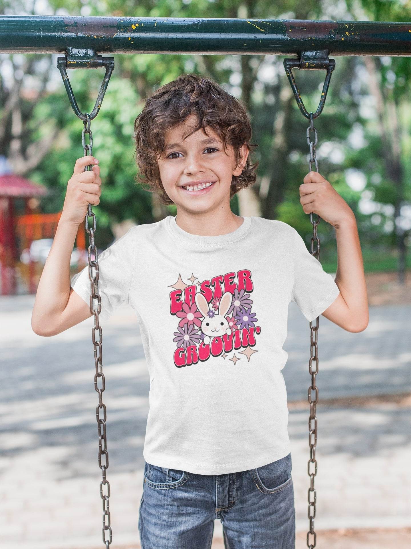 Easter Groovin’ – Bunny Boogie, Kids T-shirt #ke6 - Psyque