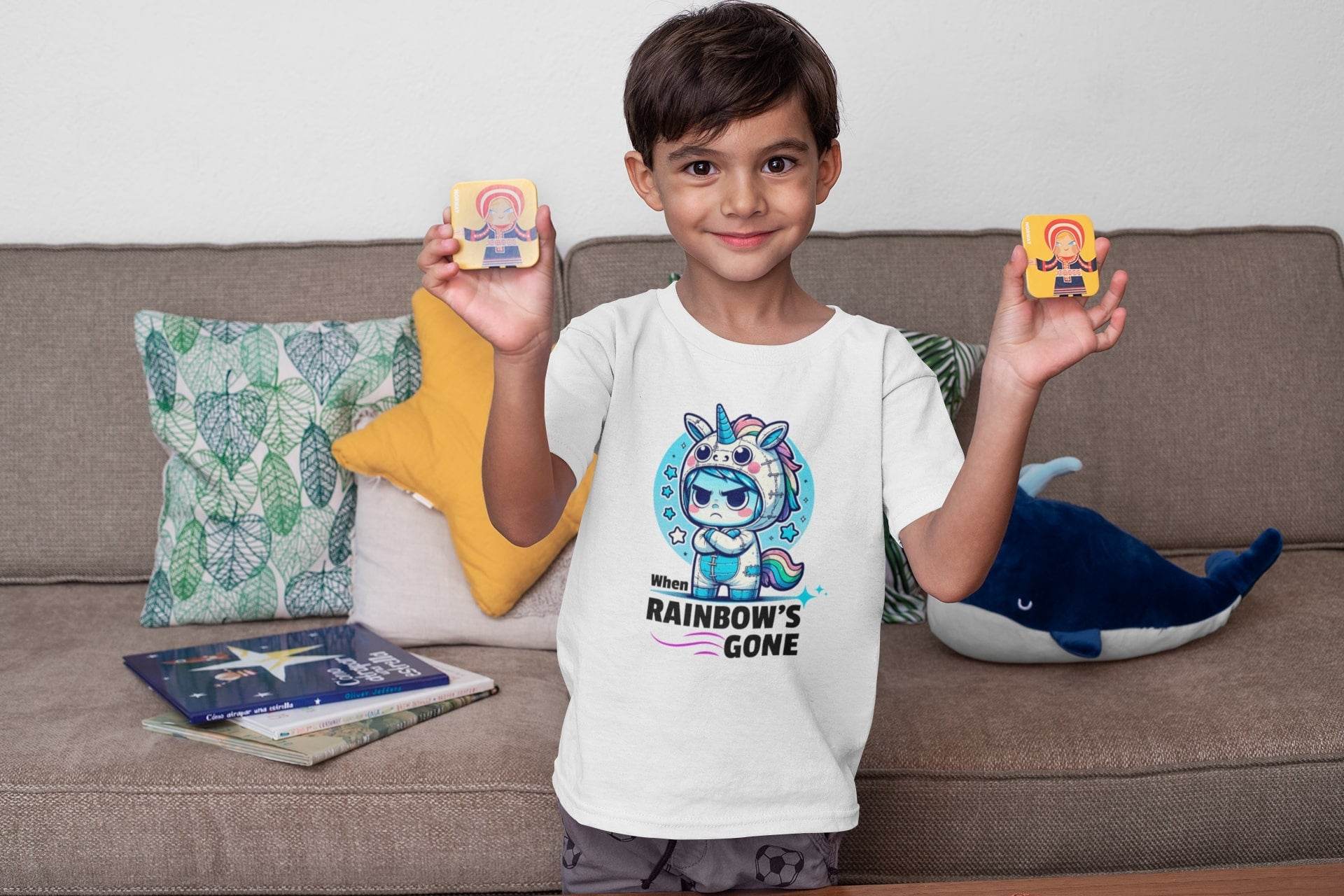 When Rainbows Gone Kids T-Shirt – Grumpy Unicorn Mood #k4 - Psyque