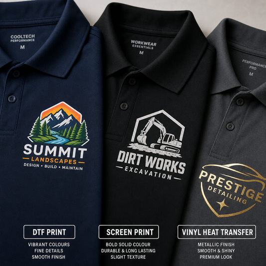 DTF vs Screen Printing vs Vinyl: Best for Workwear