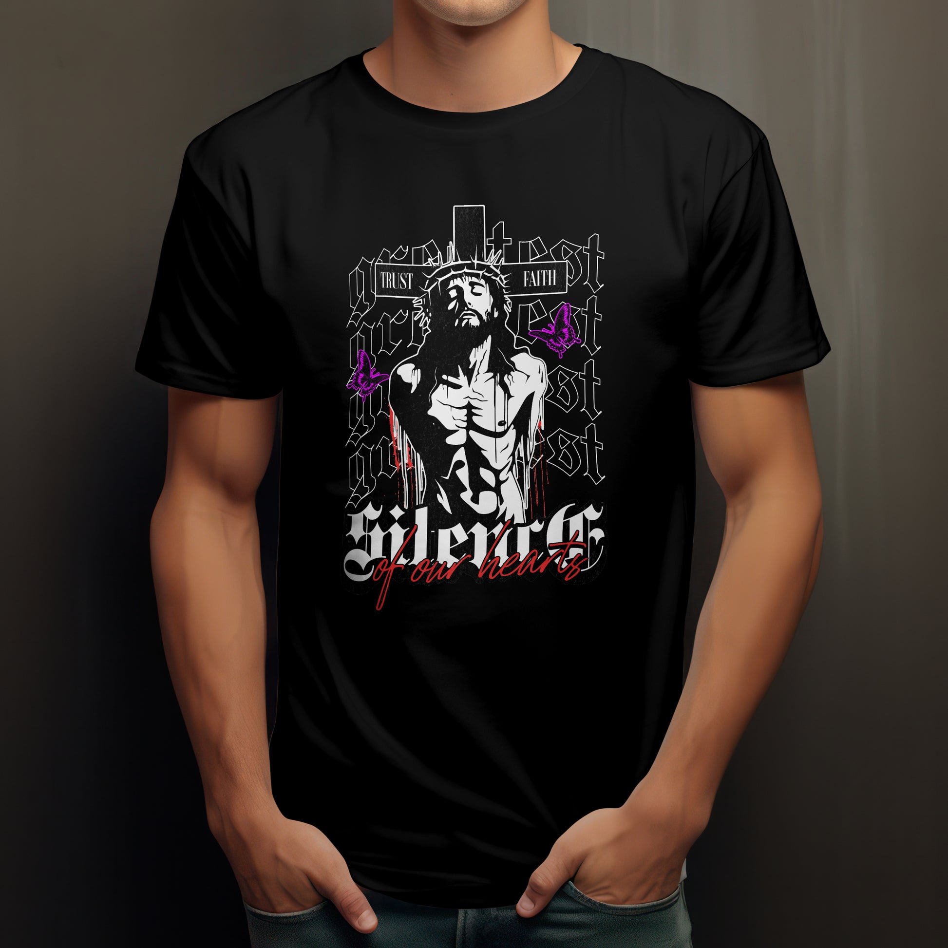 Silence Of Our Hearts T-Shirt Faith Based Apparel Tee Spiritual Saint #re1 - Psyque