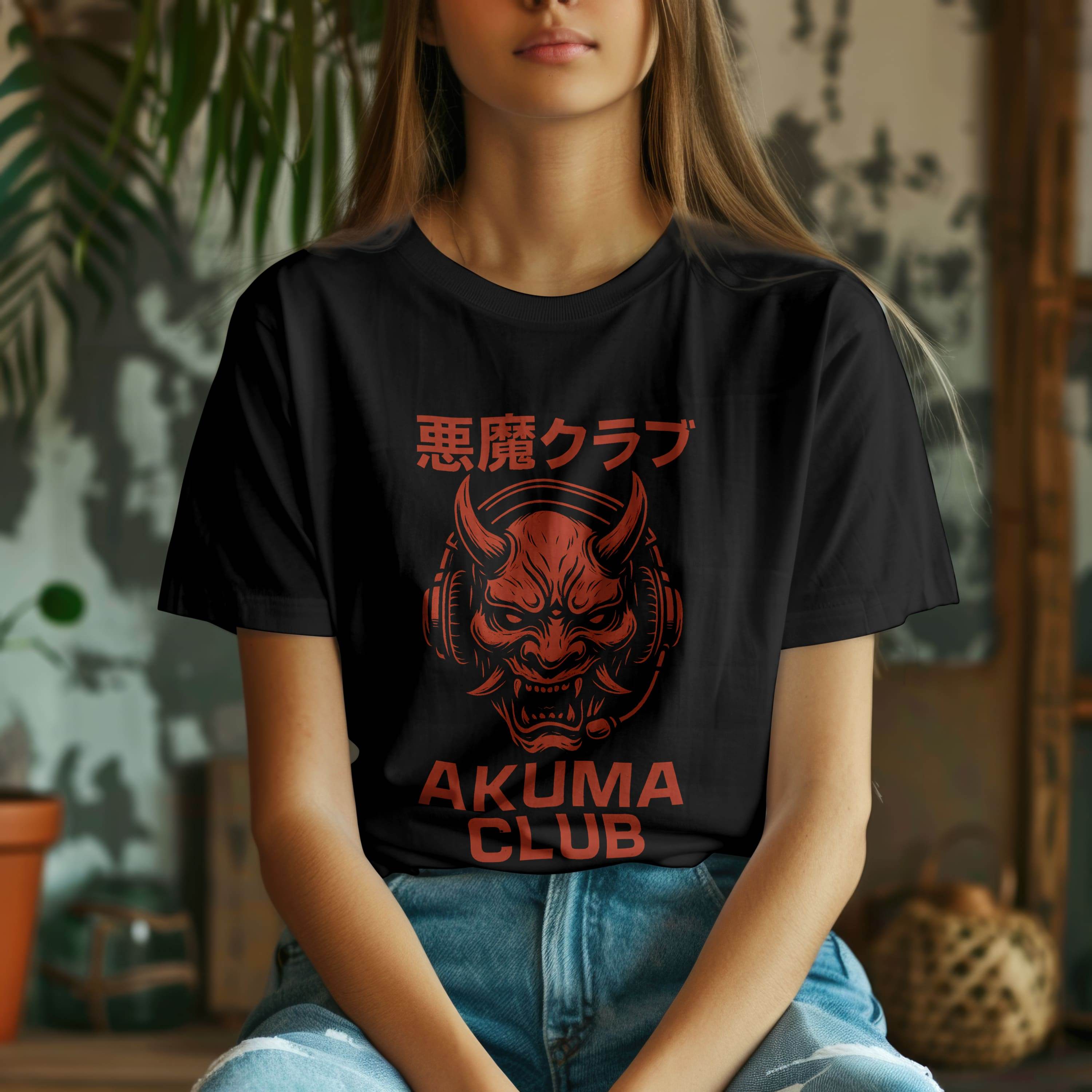 Maglietta Team Demon Uomo | Stampa Originale Anime Giappone Manga | 100% Cotone Morbido Vestibilità Regolare