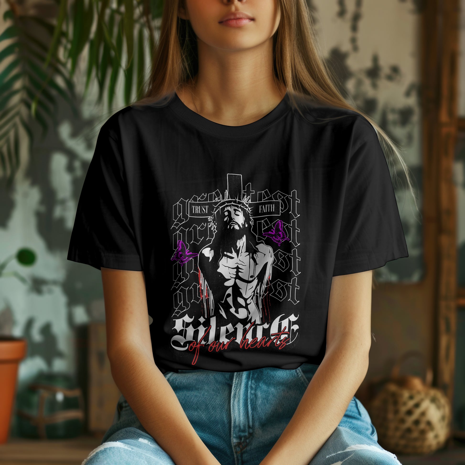 Silence Of Our Hearts T-Shirt Faith Based Apparel Tee Spiritual Saint #re1 - Psyque