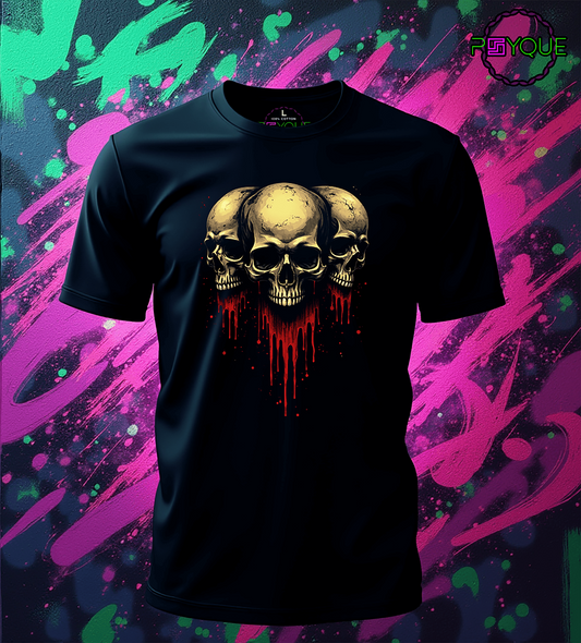 Blood Ritual – Triple Skull T-shirt #s1 - Psyque