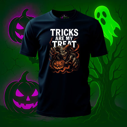 Tricks Are My Treat Jester Halloween T-Shirt #hl17