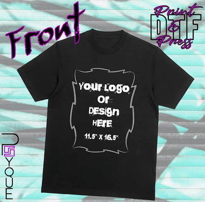 Custom T-Shirt with Any Logo, Text or Image – DTF Print on Cotton
