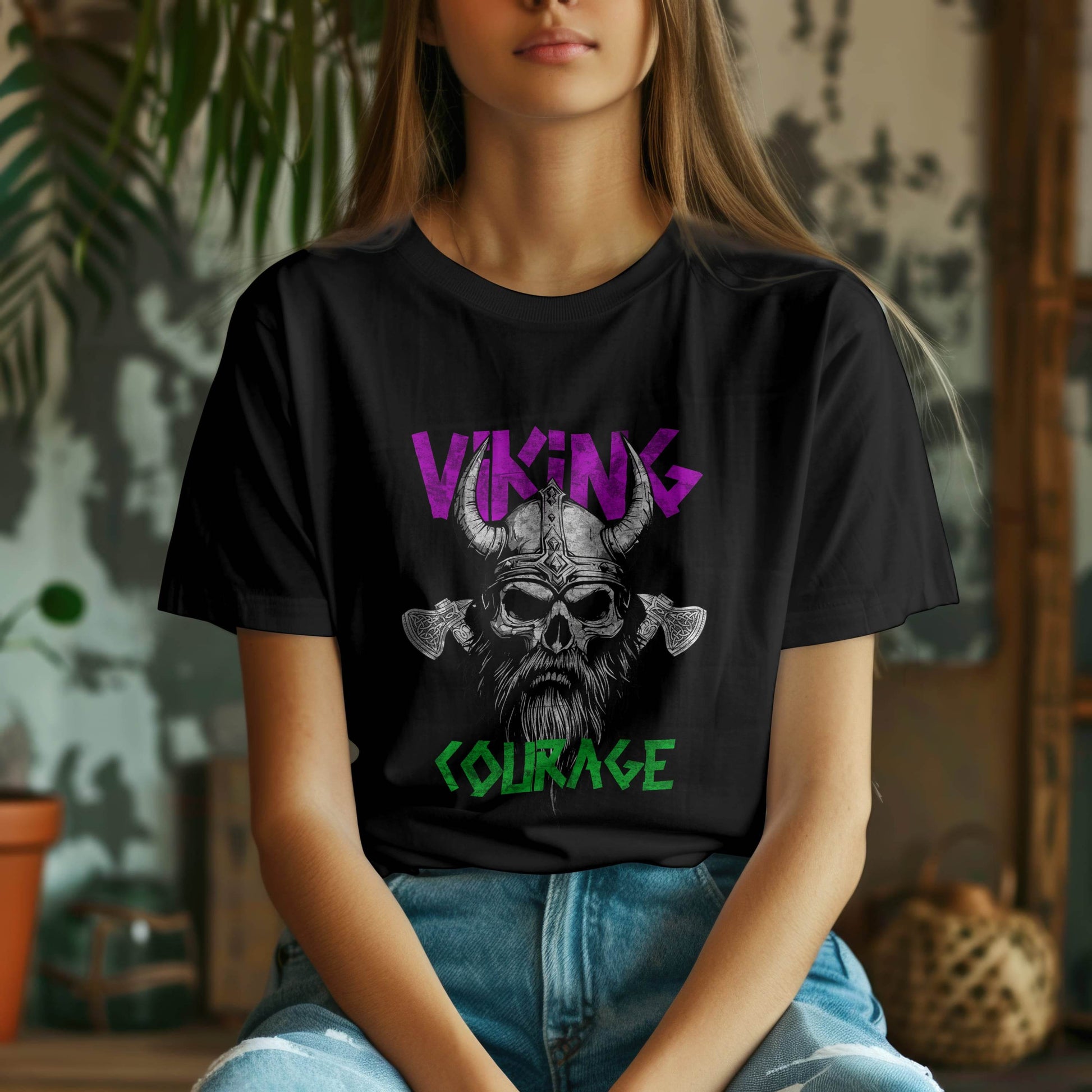 Viking Courage – Axes & Honor T-Shirt #wv5 - Psyque