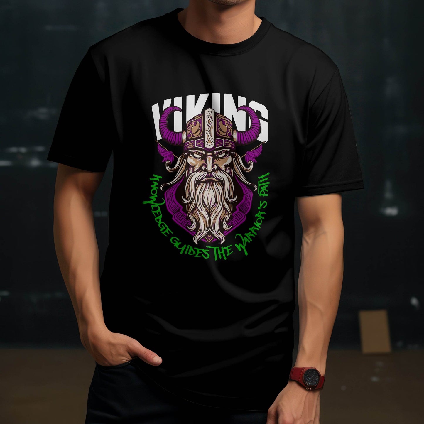 Viking – Knowledge Guides the Warrior Path T-Shirt #wv3 - Psyque
