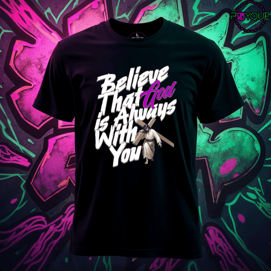 Believe that God is Always With You T-Shirt #re3 - Psyque
