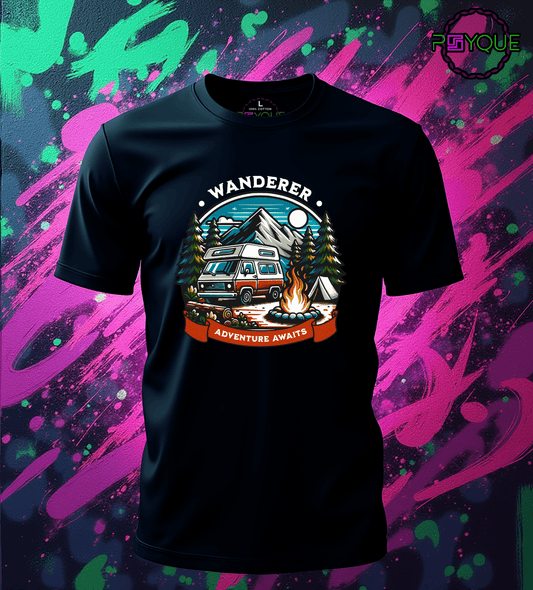 Wanderer – Adventure Awaits T-Shirt #tw8 - Psyque