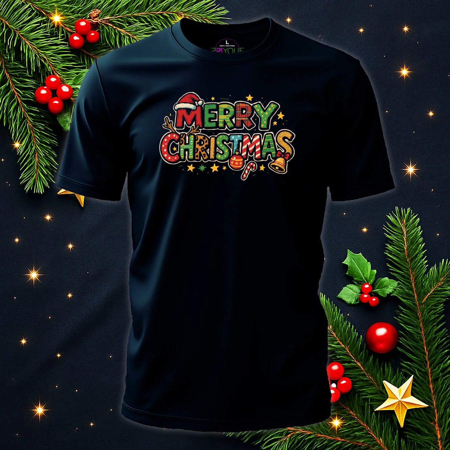 Merry Christmas Colourful Festive T-Shirt #xm6