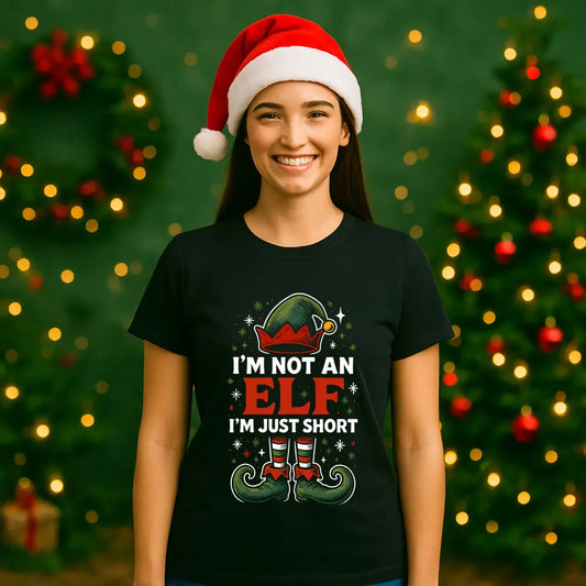 I’m Not an Elf I’m Just Short – Funny Christmas T-Shirt #xm8