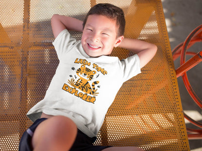 Little Tiger Explorer Kids T-Shirt – Jungle Animal Graphic Tee #k12 - Psyque